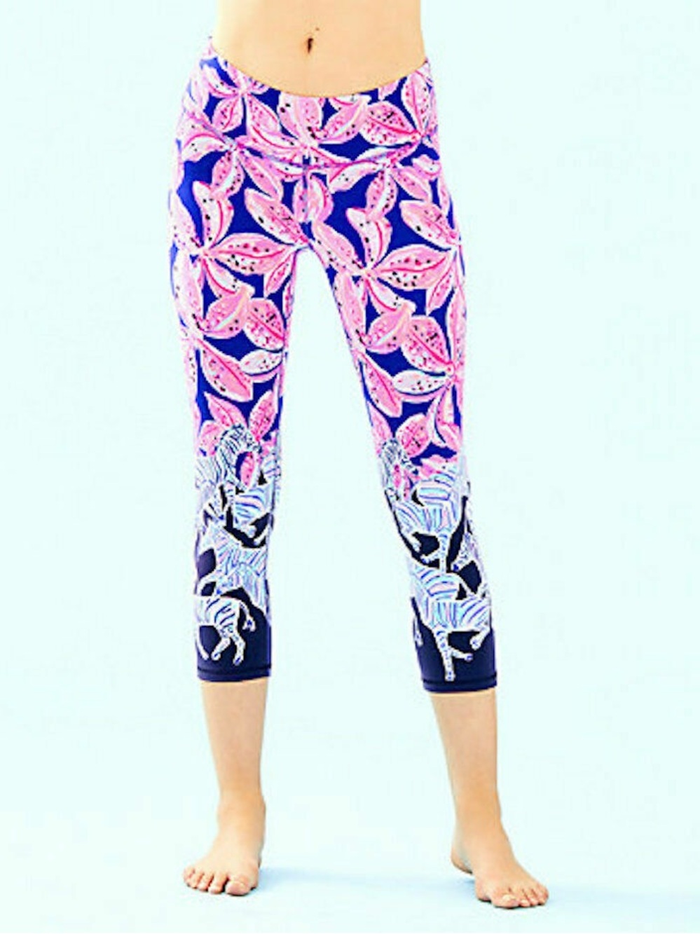 Lilly Pulitzer Pink & Blue Capri Leggings